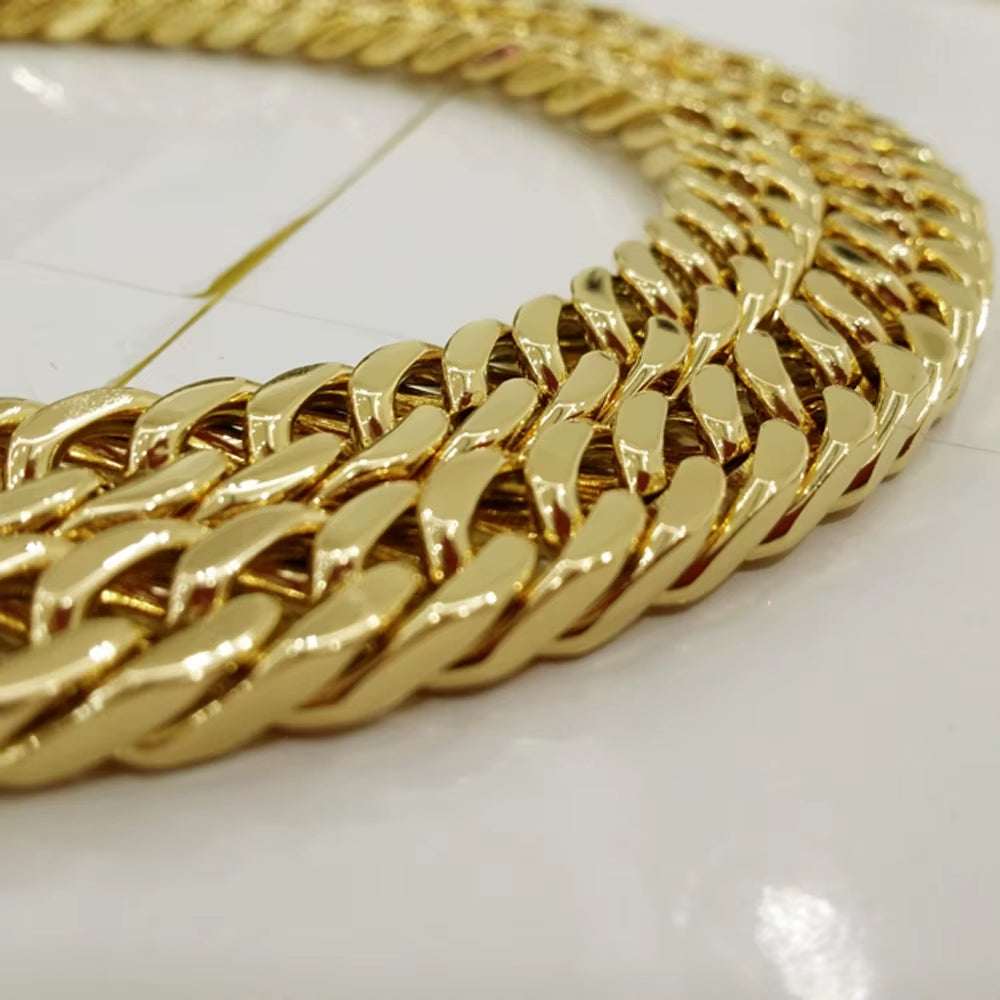 6/8/10/12/14MM Hotsale 316L Stainless Steel Gold Color Curb Cuban Chain Men'S Necklace or Bracelet Fashion Jewelry