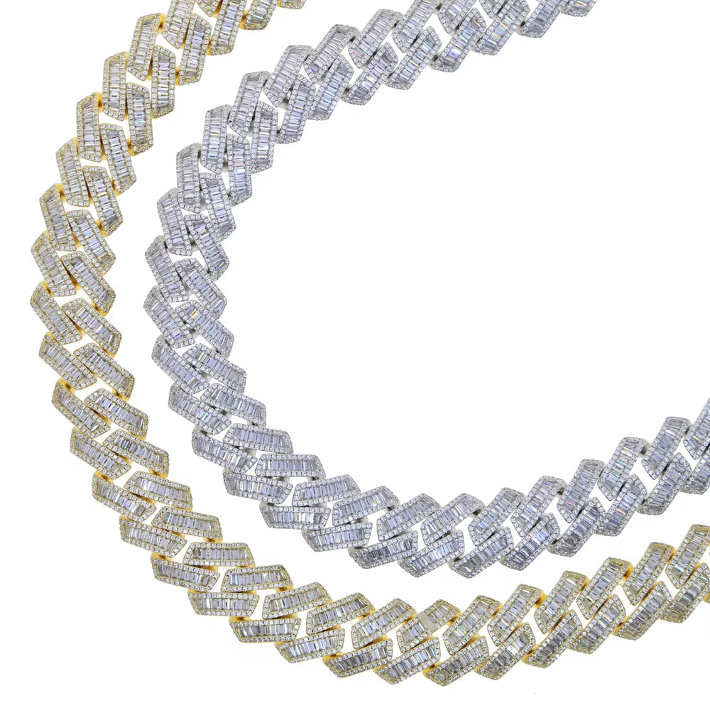 2024 Women Mens Iced Out Big Heavy Chunky 19Mm Cuban Necklace Hip Hop Rapper Silver Color Fashion Cubic Zirconia CZ Cool Jewelry
