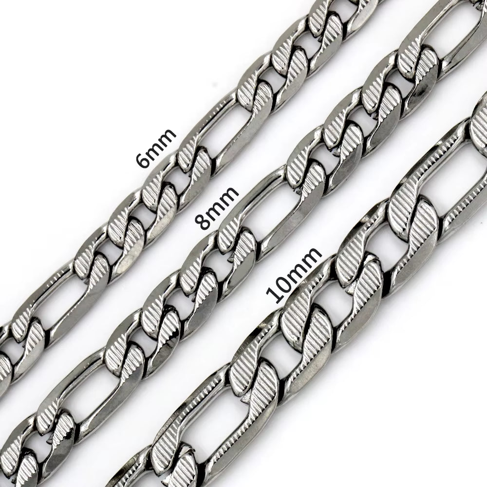 Gothic 18K Gold Plated Chains Necklace for Man Wholesale 6/8/10Mm Cuban Link Chain High Quality Stainless Steel