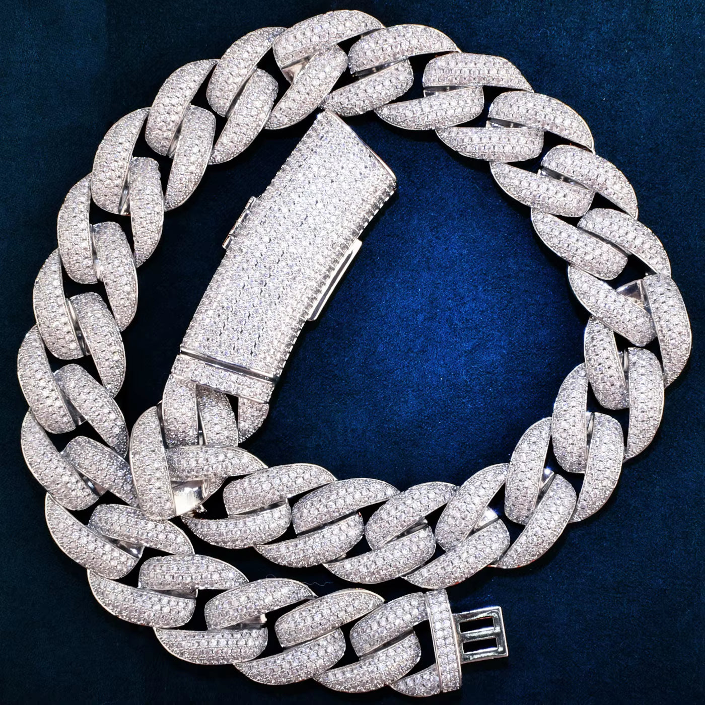 20Mm Miami Cuban Chain Men'S Hip Hop Necklace Choker Heavy Long Bail Cubic Zirconia Fashion Rock Rapper Jewelry