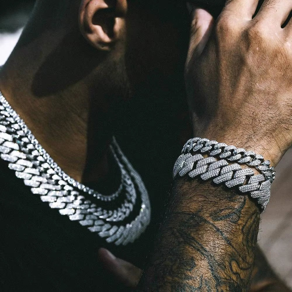 High Quality Iced Out Men Jewelry 5A Cz Hip Hop New Micro Pave 19Mm Cuban Link Chain Big Heavy Chunky Necklace for Men Boy